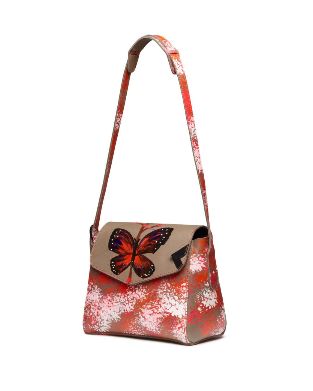 Butterfly Blossom Tapa Leather Bag
